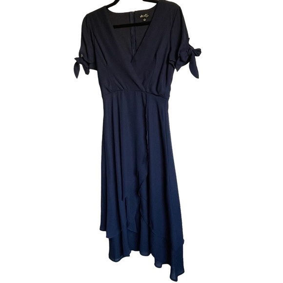 Dee Elly Faux Wrap Tulip Waterfall Dress Style #DA 6536-AAH - Picture 5 of 9